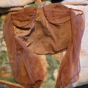 SHEIN Rust Off-Shoulder Blouse